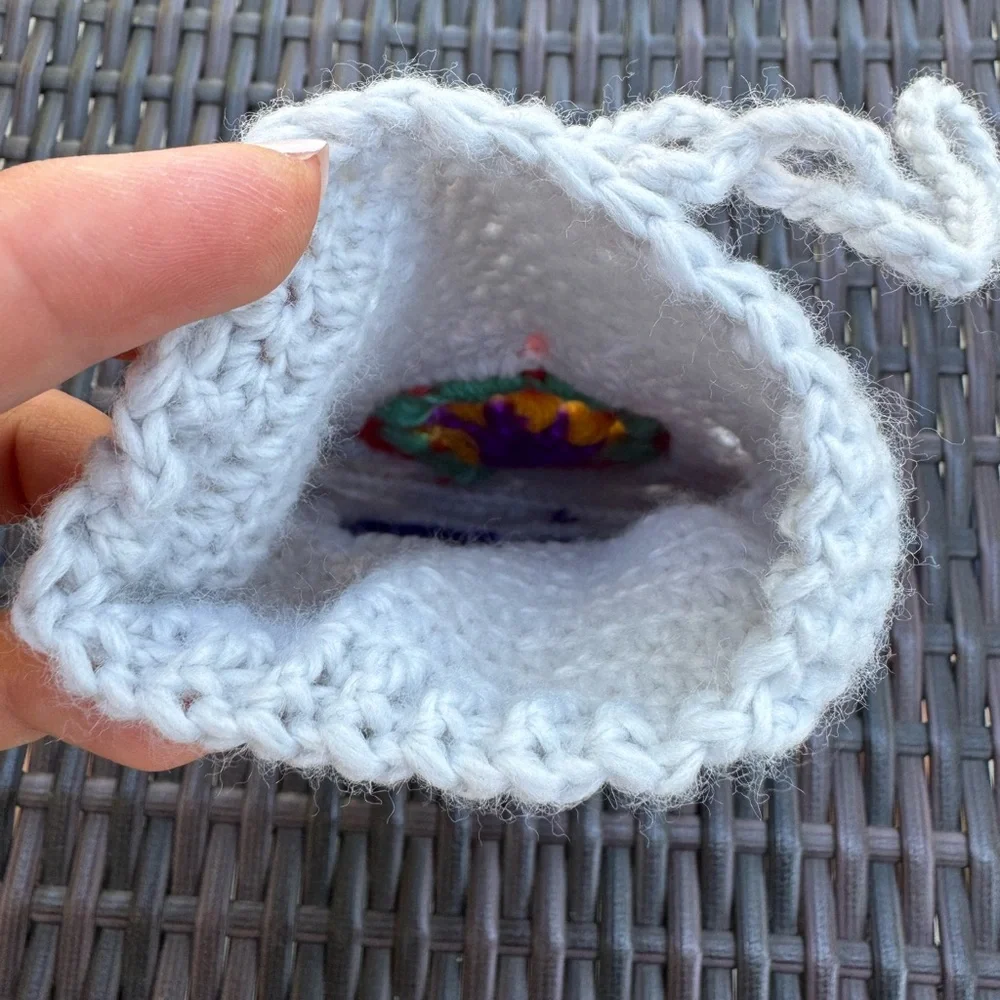 New Handmade Crochet Phone Pouch with Colorful Flower Design